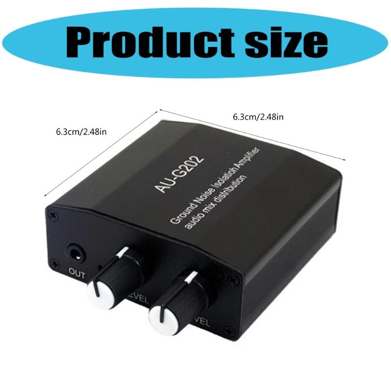 2-In-2-Out 3.5mm Stereo Headphone Mixer with Sound Control Computer Game Speakers Headphones 2-In-1 Auditory Mixer