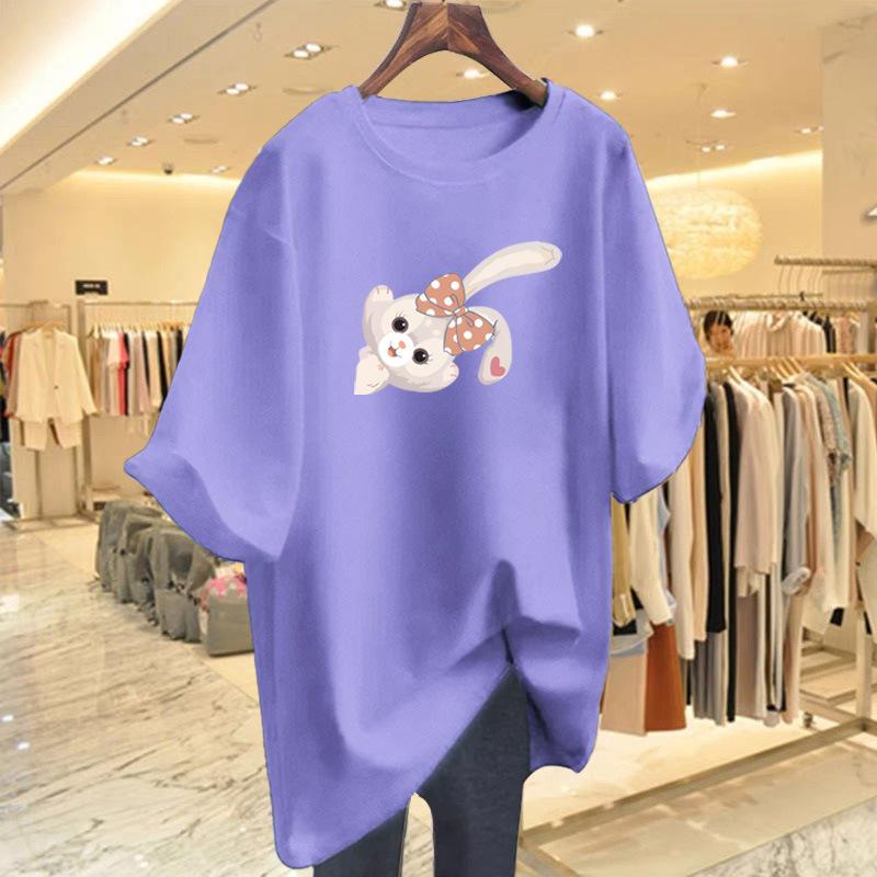 Cotton T-shirt short-sleeved women's 2025 new clothes summer foreign style half-sleeved top summer wear