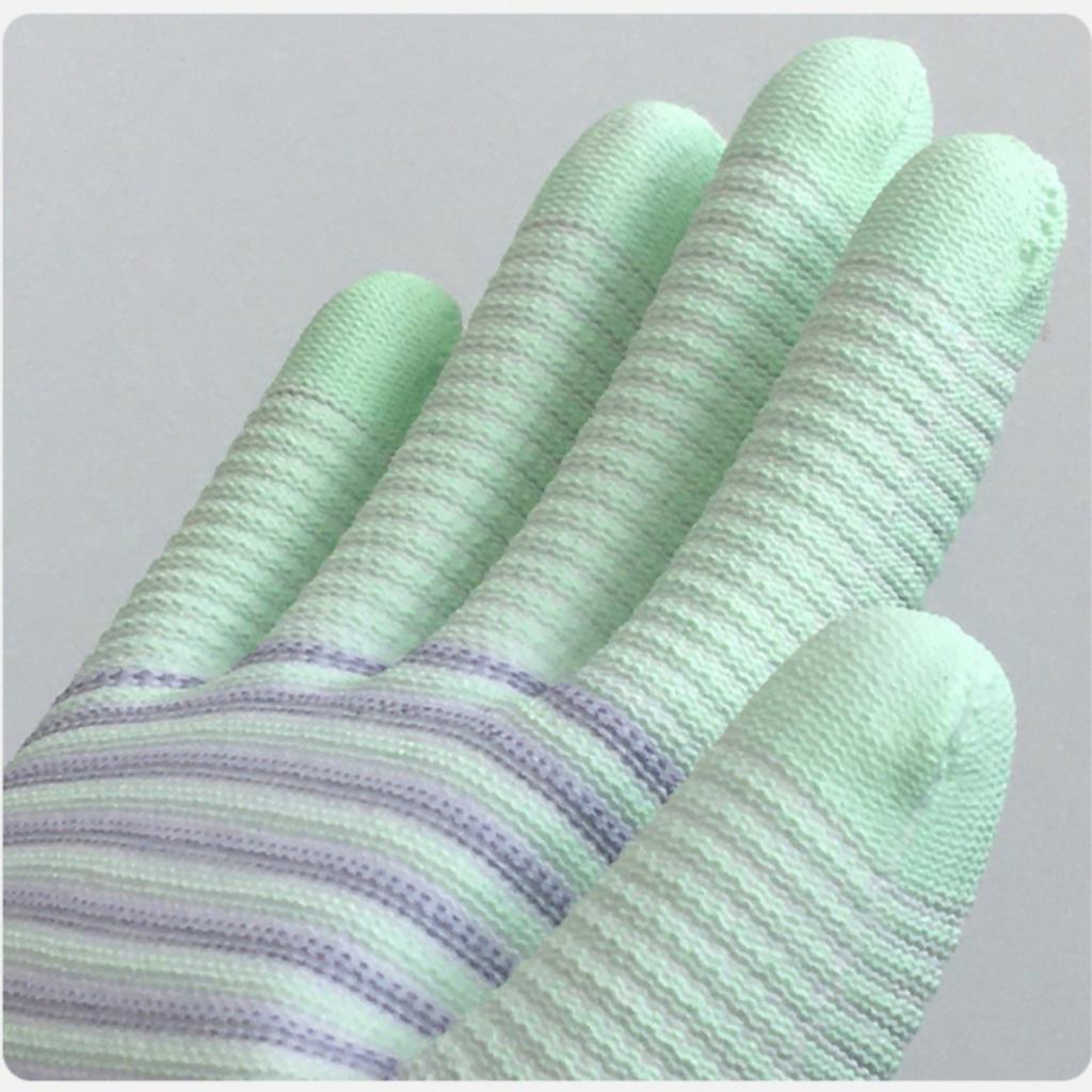 Breathable, Knitted, Protective Gloves, Striped, Anti Slip Gloves, Wear-resistant, Work Gloves, High Elasticity, Nylon Gloves