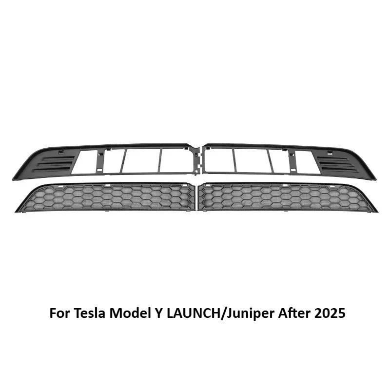 

For Tesla Model Y Juniper 2025 Front Grill Guard Grille Inserts Mesh Air Inlet Vent Cover Bumper Grid Filter Car Accessories ABS чёрный