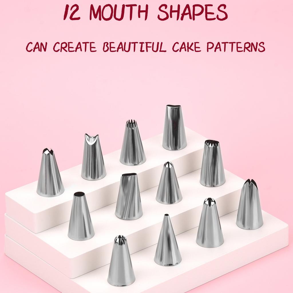 16 Pieces Piping Bags And Tips Set 14 Icing Tips Icing Piping Nozzles Set Frosting Bags Ties Cupcake Decorating Kit Cupcake Tool