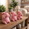 3 Stück 3D-Druck Rosa Schweinefigur Cartoon-Ferkelfigur Lustige Schweinestatue Schlafzimmerdekoration