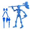 Movable Articulated Human Skeleton Assembly Skeleton Action Figure Collectible Skeleton Figure Wearing Multiple Weapon Sets for Collectors Desktop