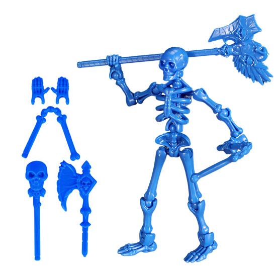 Movable Articulated Human Skeleton Assembly Skeleton Action Figure Collectible Skeleton Figure Wearing Multiple Weapon Sets for Collectors Desktop