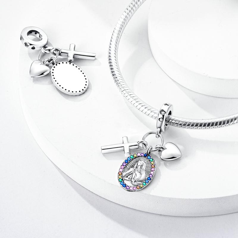 Copper Charms Beads Devil'S Eye Cross Angel Charms Fit Original Charms Bracelets Pendants Fine Diy Jewelry Making For Women