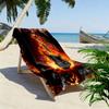 Fire Guitar Print Beach Towel, Large Soft Quick Dry Towel for Beach Camping Swimming