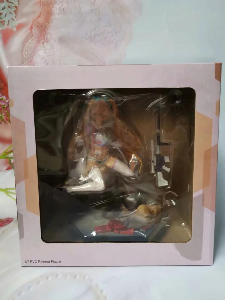 ELF two bullets, after-school battlefield, target eye, kneeling posture, beautiful girl 17 model box figure