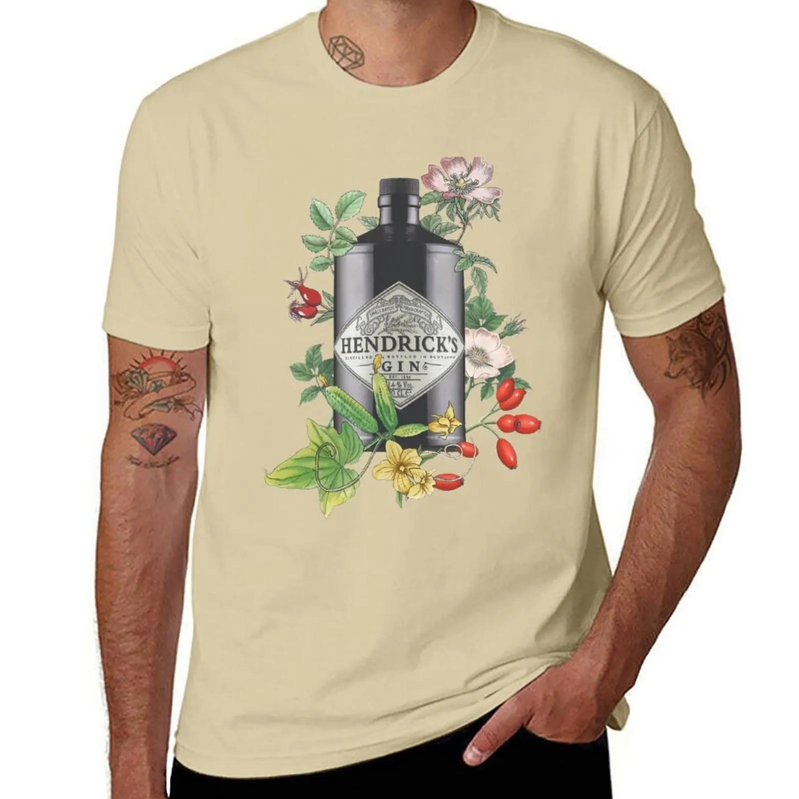 

Gin Hendricks illustration T-Shirt summer top oversized shirts men 4XL