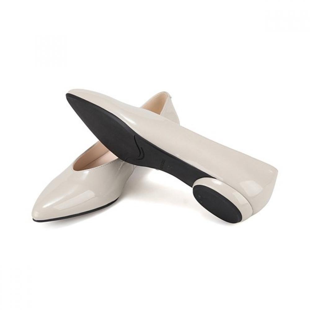 Barbara Leather Enamel Pointed Toe Flat Pumps 1.5cm Bbj115iv