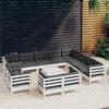 Salon de jardin 13 pcs avec coussins  bois de pin solide