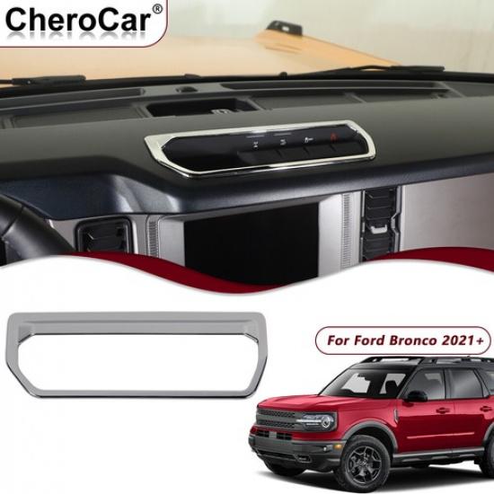 

Dashboard Differential Control Switch Panel Cover For Ford Bronco + Chrome
