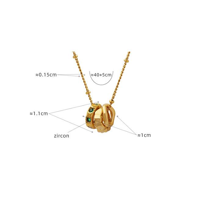 Anti-allergic Three Rings Necklace for Women Stylish Party Jewelry Custom Titanium Steel Necklace Waterproof золотой