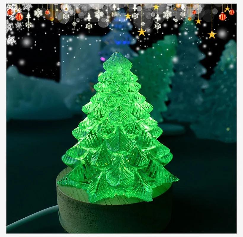 3D Christmas Tree Candle Silicone Mold Table Jewelry Crystal Glue Mold Christmas Tree Aromatherapy Cake Decoration Mould