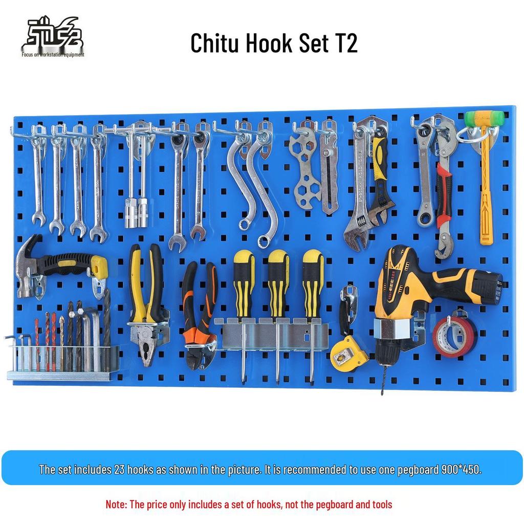 Chitu Perforated Pegboard Hardware Storage Rack with Hooks