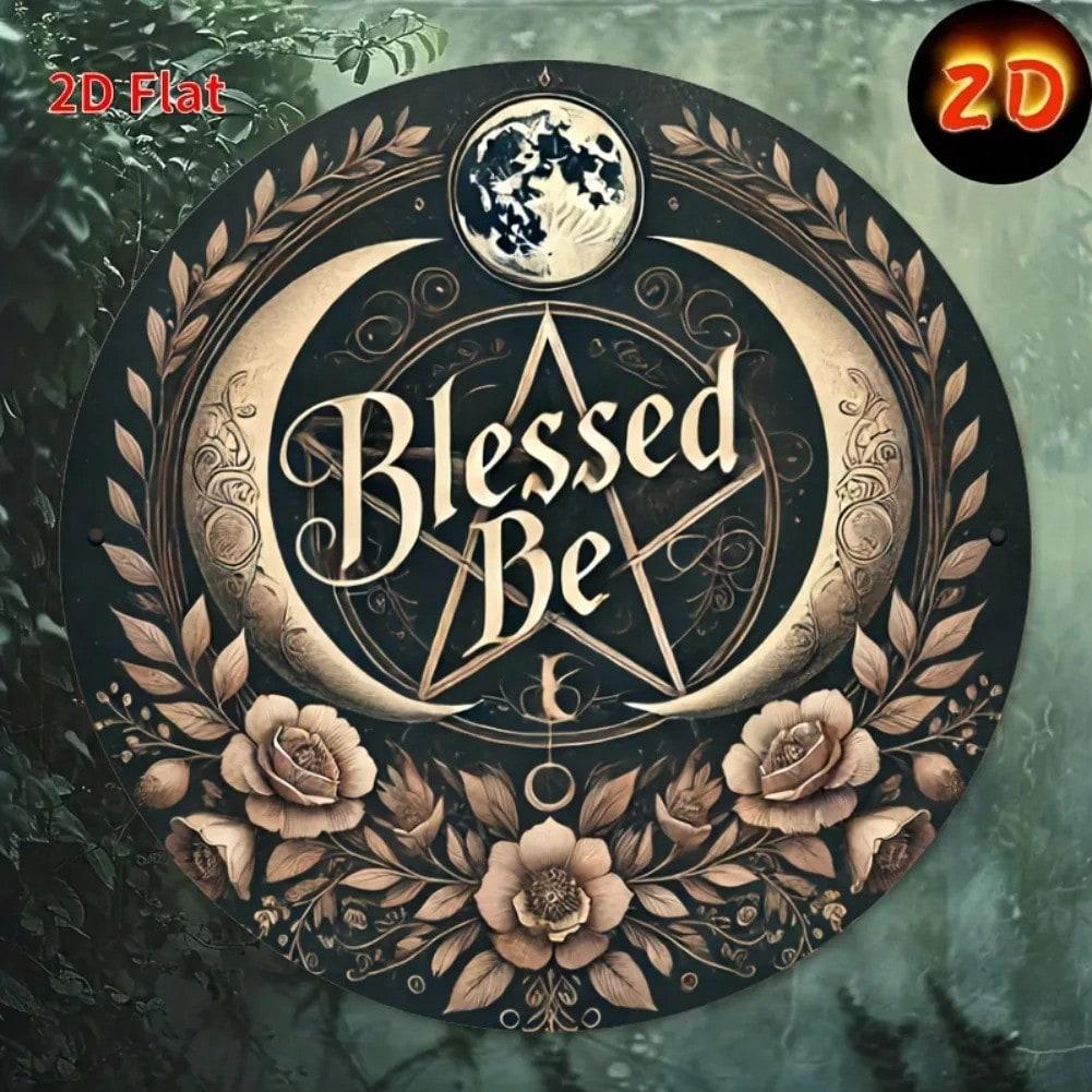 Металлическая настенная art-панель One Piece 2D Круглая табличка Декор для дома Звезда Благословения 20x20