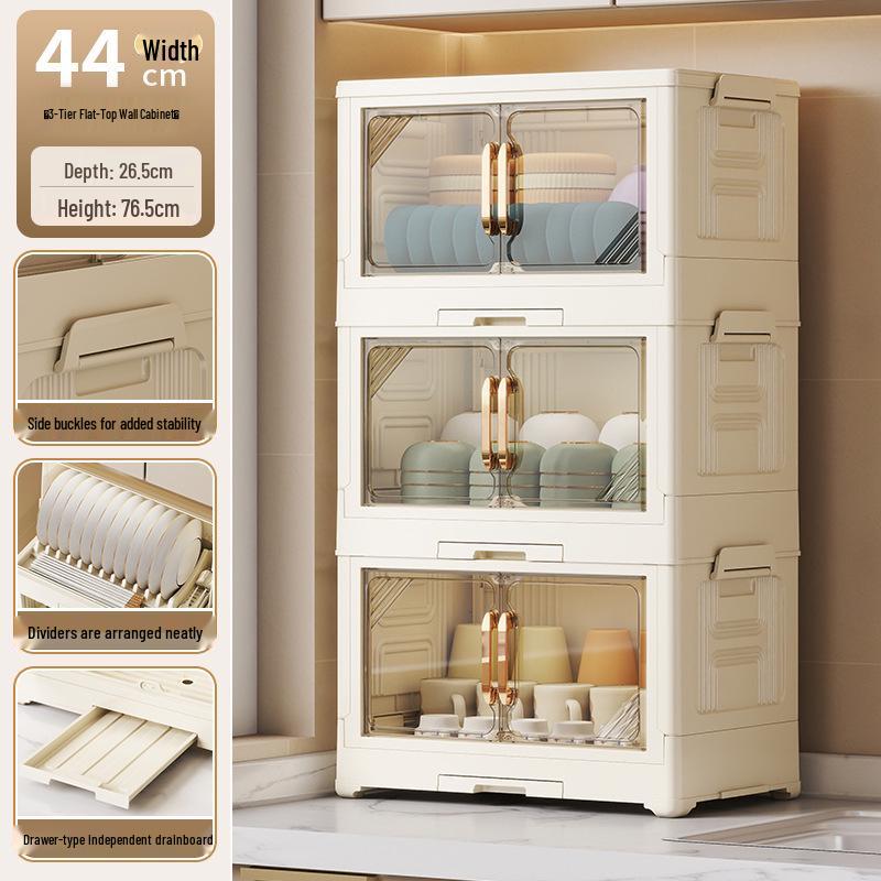 Kitchen Storage Rack for Bowls, Plates, and Chopsticks with Draining Tray