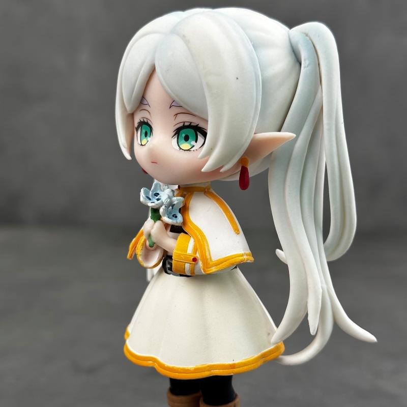 Cute Q Version Frieren & Fern Anime Figure Magic Girl Standing Figurine Decor Model