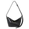 Niche lazy wind oil wax soft leather commuter women's bag casual large capacity dumpling bag fashionable solid color shoulder bag