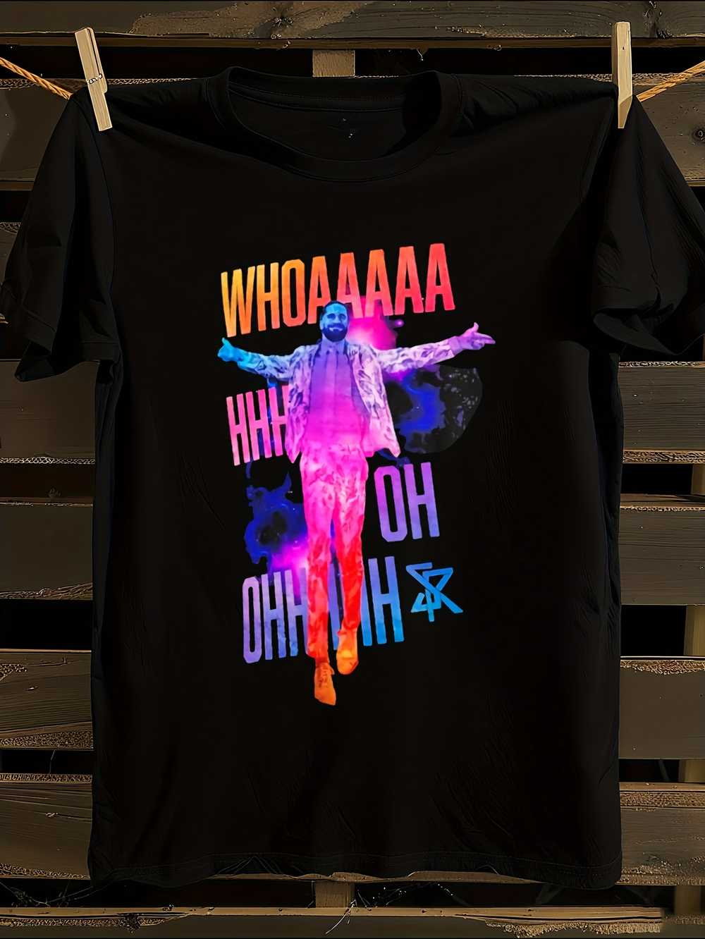 Black Seth Freakin Rollins Whoa Ohh Ohh Graphic T-Shirt L