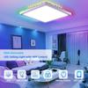 Dimbare LED-taklamper Moderne panellys med bakgrunnsbelysning Fjernkontroll 220V taklampe for hjemmebelysning