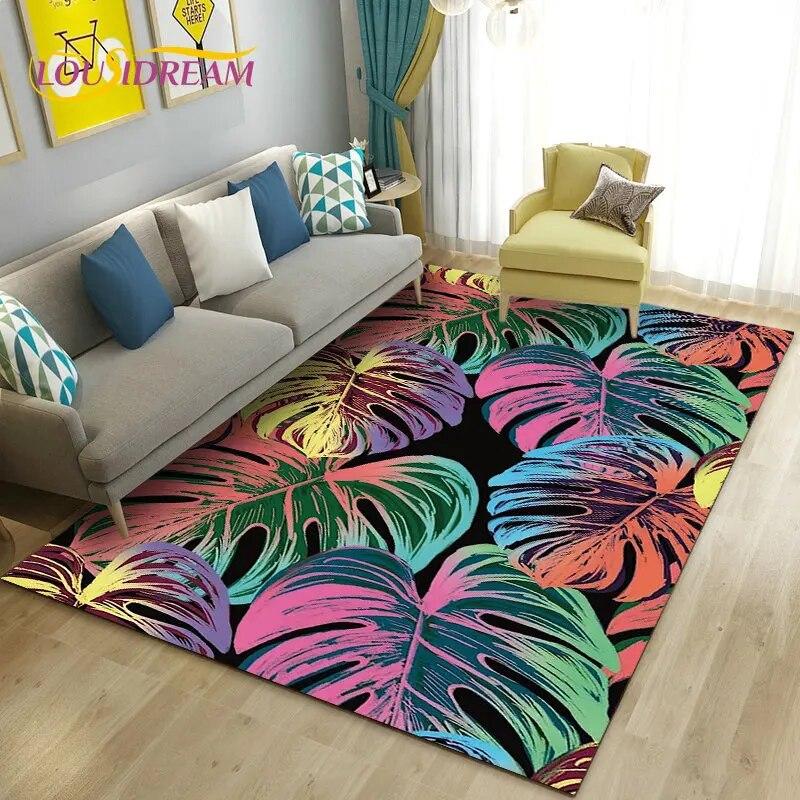 Dandelion Fresh Flower Plant Leaf Area Rug,Carpet Rug for Living Room Bedroom Sofa Doormat Decoration,Kitchen Non-slip Floor Mat
