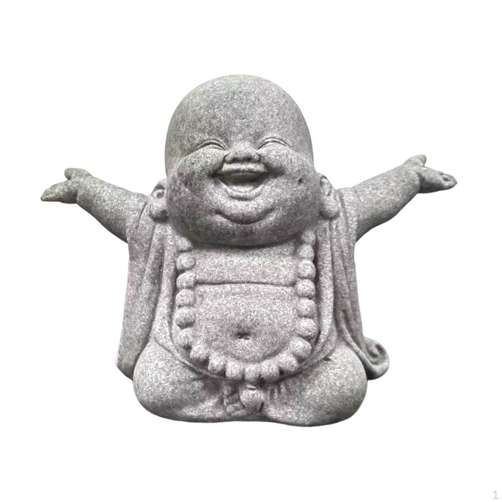 Buddha Statue Sculpture Antique Tea Pet Ornament Sitting for Desktop Hotel