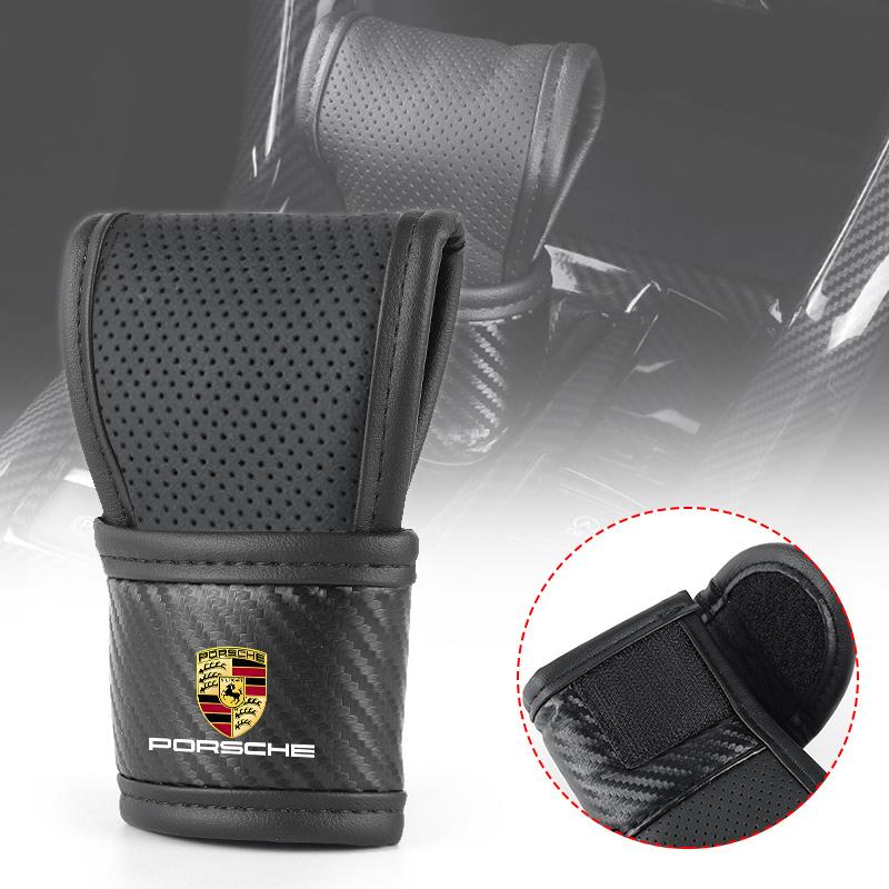 High-end Car Interior Shift Handle Covers Non-Slips Gearshift Cover For Porsche 911 Cayenne Cayman Panamera Macan Taycan Boxster