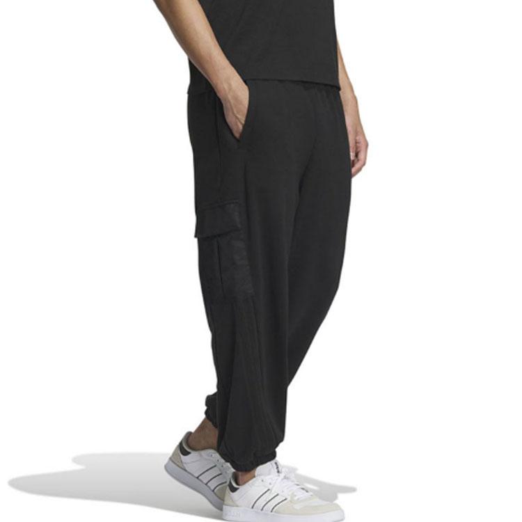 Adidas Neo Knitted Sweatpants Men's Black Moderate Cuffed Pants IQ1584