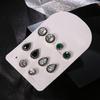 5 Pairs Round Waterdrop Shape Ear Studs Set Women Retro Party Earrings Jewelry
