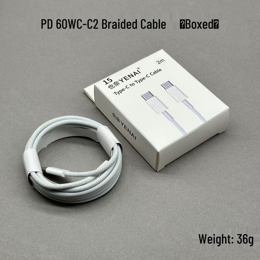 Braided Dual Type-C Fast Charging Cable for iPhone 15/16