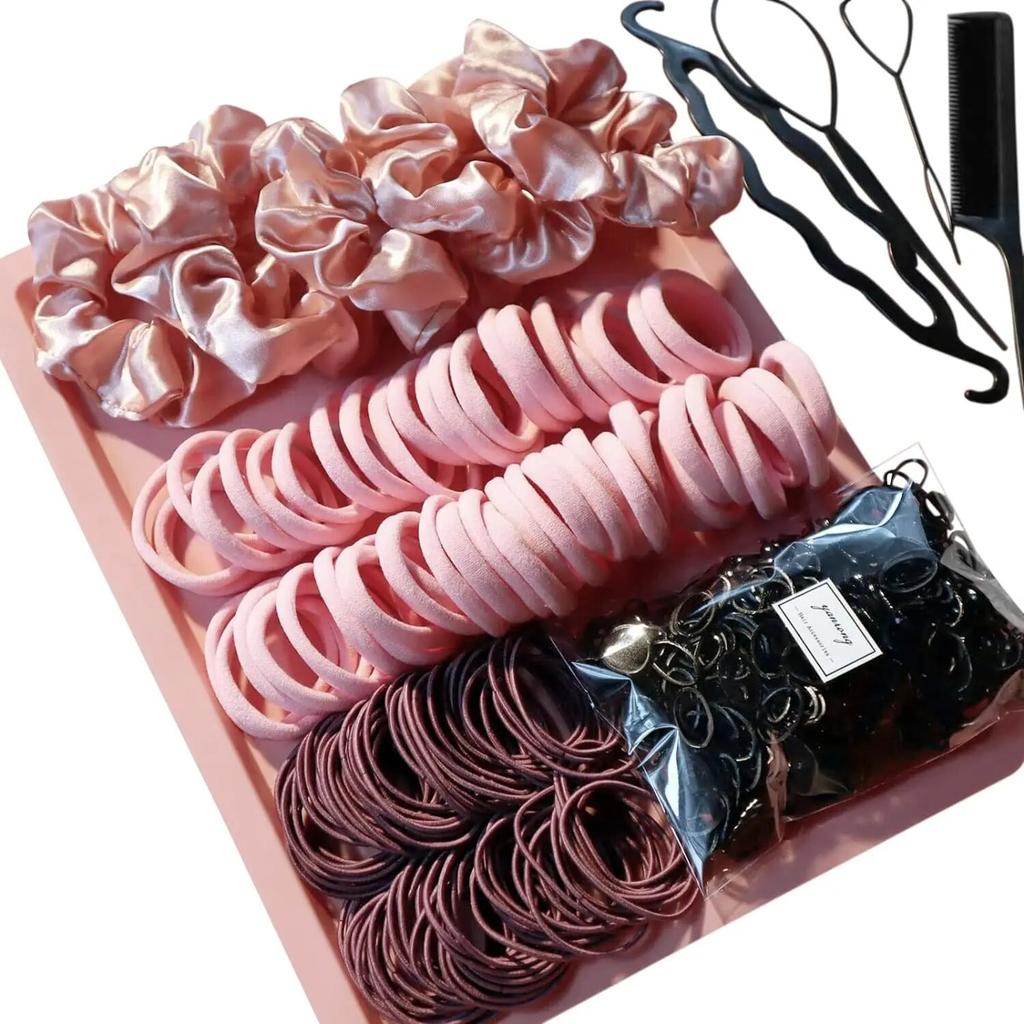 755PCS Hair Accessories Set for Women Seamless Ponytail Holders Hair Bands Scrunchies Girls Variety Rubber Bands Hair Ties