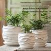 Elegant White Ceramic Flower Pot with Tray - Ideal for Ivy, Spider Plants, and Succulents