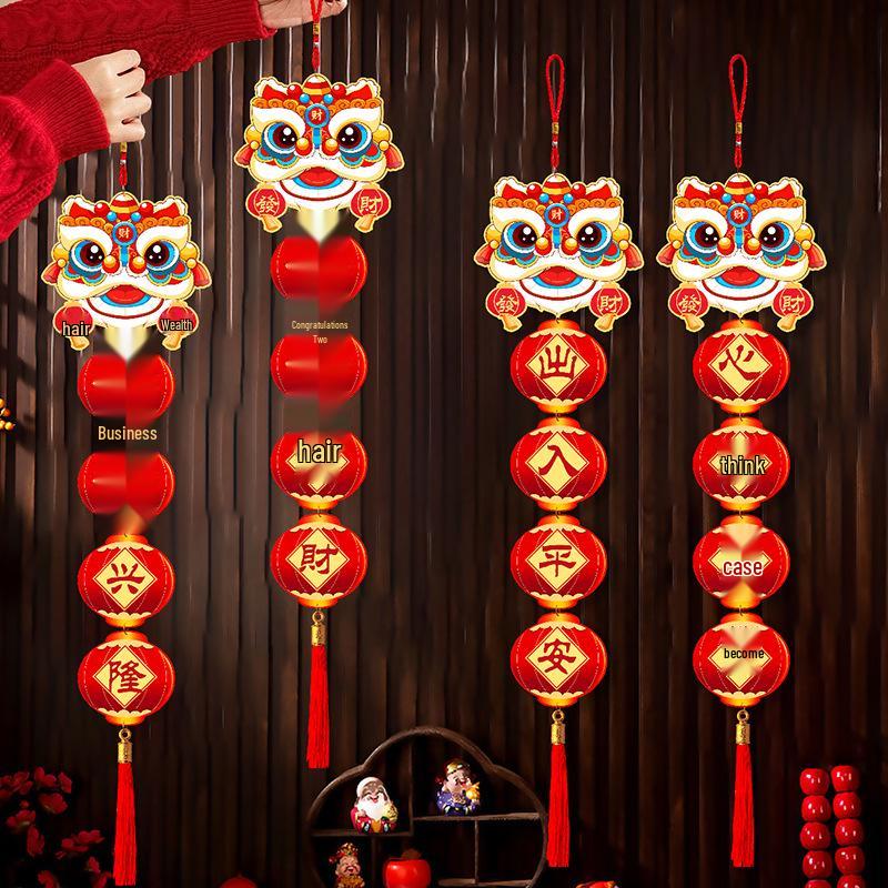 2026 Year of the Horse Lion Dance Pendant for Chinese New Year and Spring Festival Home Decoration