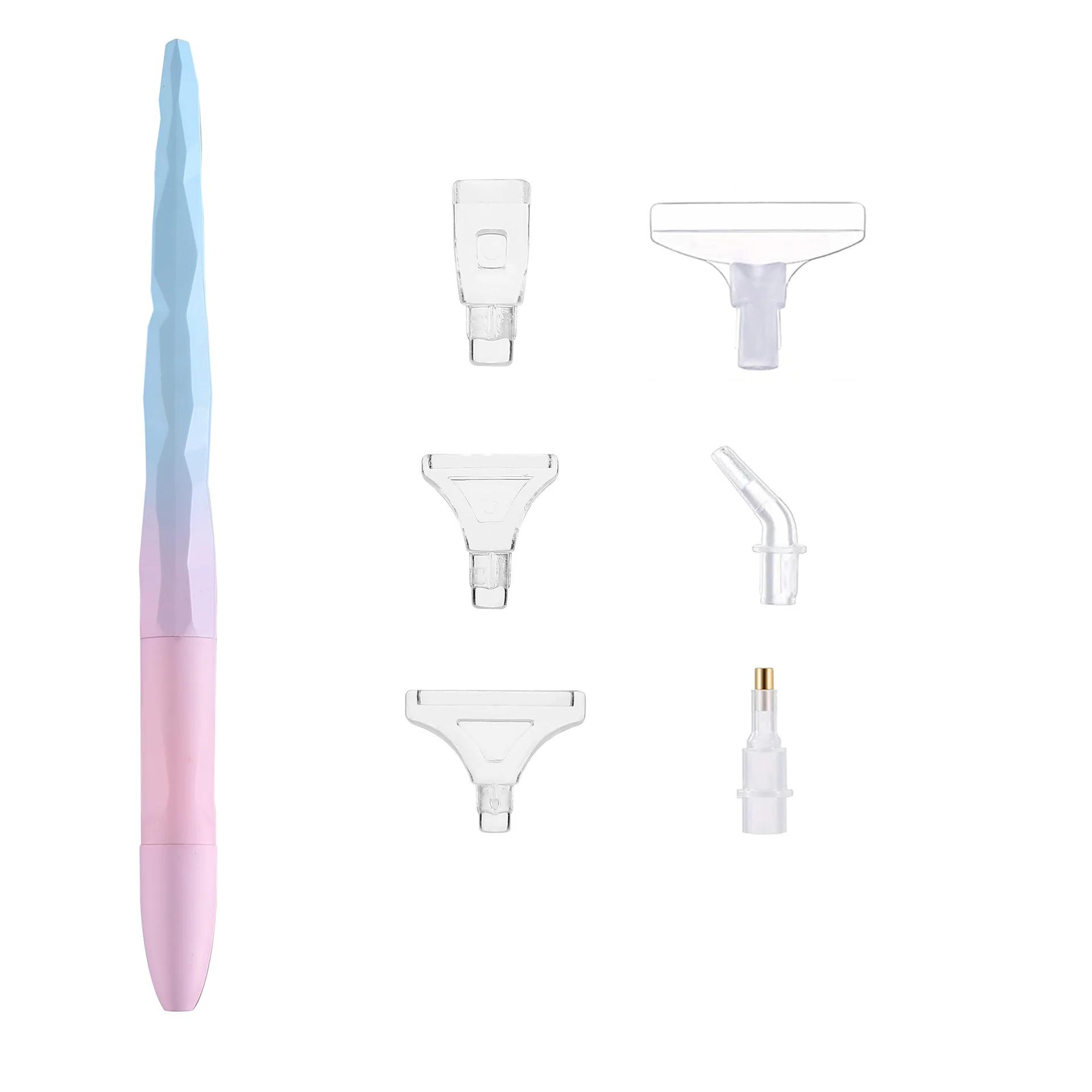 

5D Diamond Art Pen, Алмазная ручка для рисования и аксессуары Алмазная ручка с эргономичным наконечником для круглых и квадратных камней (1 ручка + 6 насадок) J-130