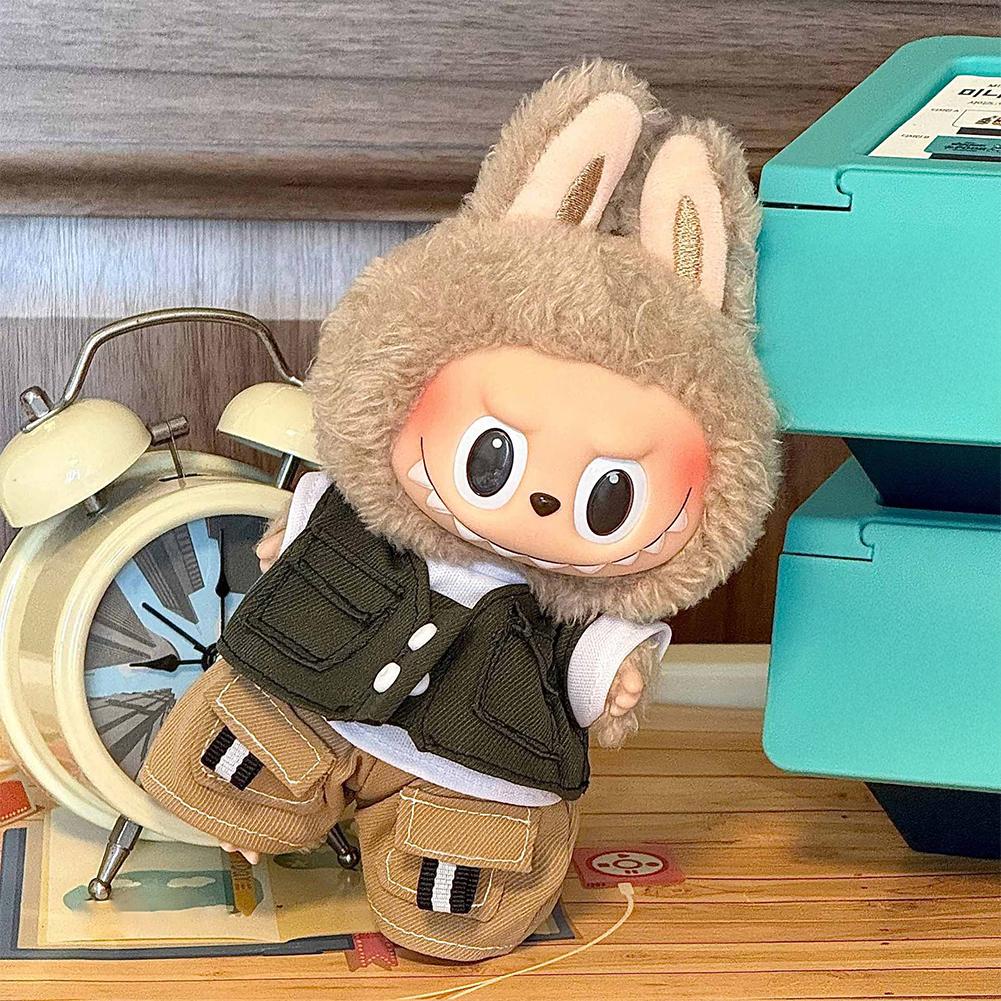 For 17cm Labubu Doll Clothes Fashion Clothes Jumpsuits Doll Clothes Color Match Dress Dolls Accessories Cute Decoration Little Clothes