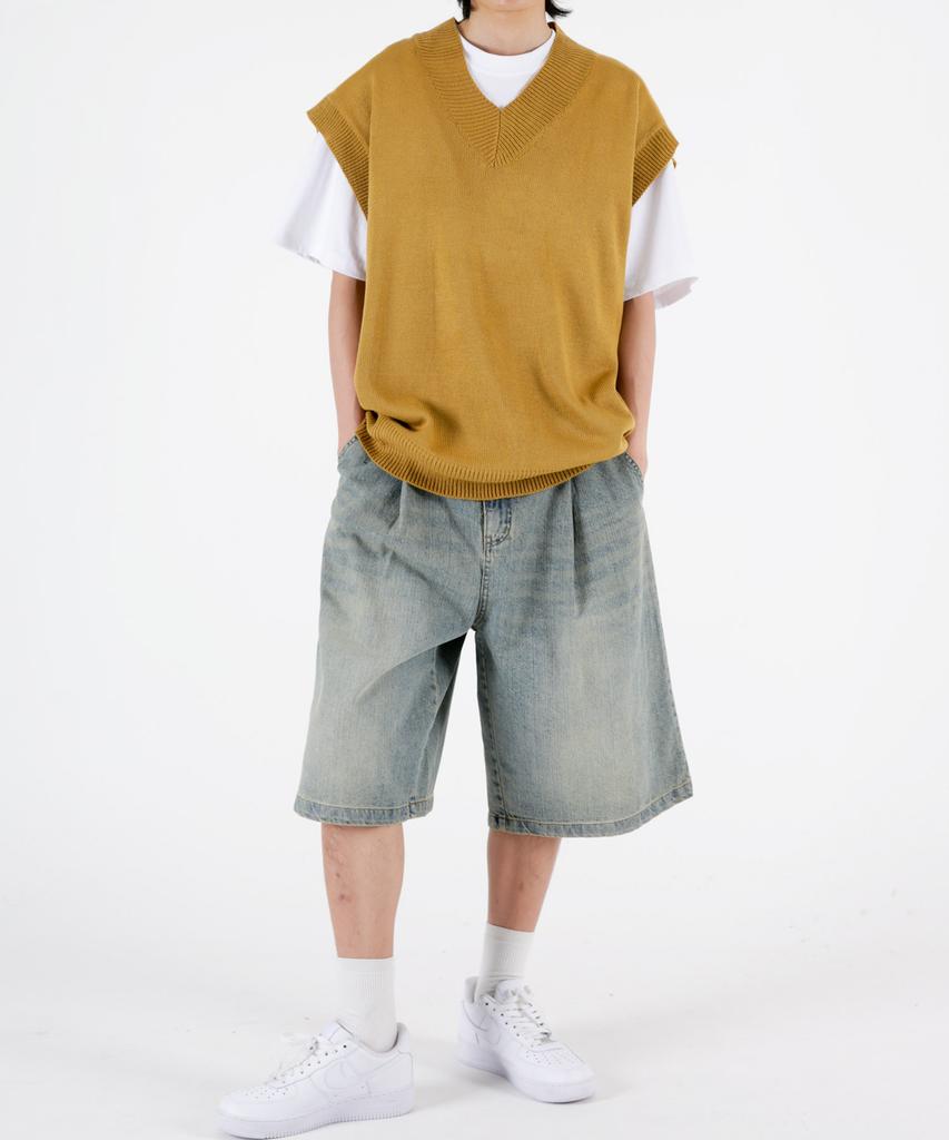 UMM Drop Shoulder Oversized Knit Vest 3 Colors