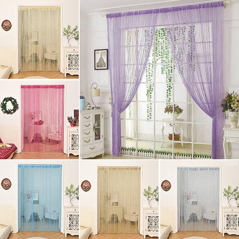 Glitter Curtains Tassel Curtains Hanging Door Curtain Encryption Partition Decoration Curtain for Door Living Room Bedroom