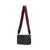 Gucci GG Supreme Detachable and Adjustable Webbing Bag with Zipper Closure Canvas and Leather Piping Crossbody Shoulder Bag Mini Men's Black