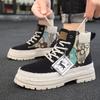 Fashion High Quality Fashionable Men's Shoes for Teenagers Anti Slip Breathable Boots Handmade Stitching Ankle Boots Zapatos De Hombre