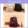 Stylish Pu Leather European Retro Casual Backpack For Women Soft Zipper Closure