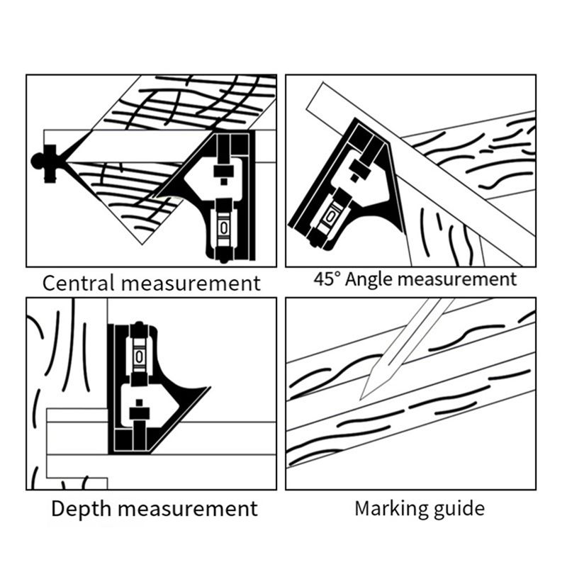 BHBL 250mm Multifunctional Combined Square Ruler Movable 45-Degree Right-Angle Crutch Measuring Tool China Mainland