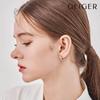 Silver 925 Simple Basic One-Touch Ring Earrings Gisvee139