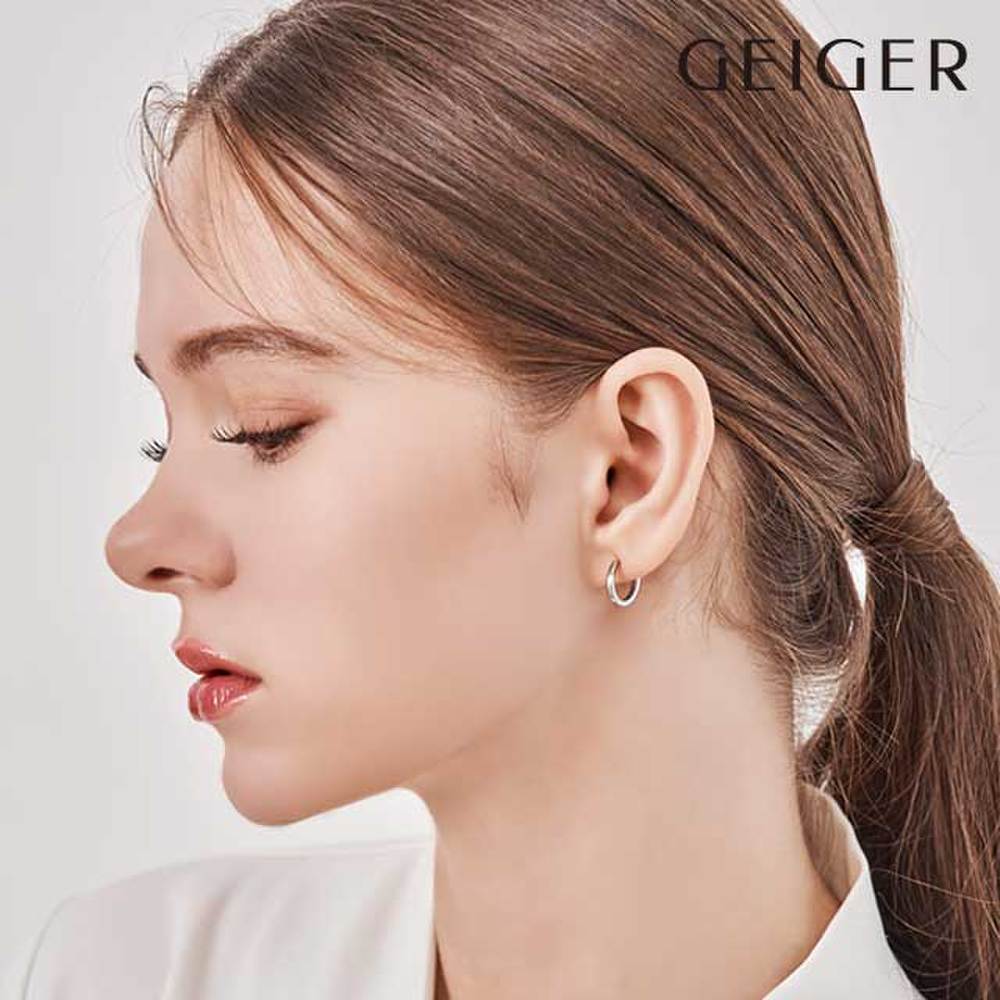 Silver 925 Simple Basic One-Touch Ring Earrings Gisvee139
