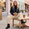 Pantaloni della tuta larghi da donna a gamba larga con coulisse per l'uso casual di tutti i giorni