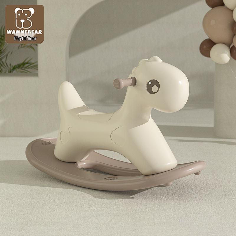 Perfect Bear Wooden Rocking Horse Ride-on Toy for Toddlers