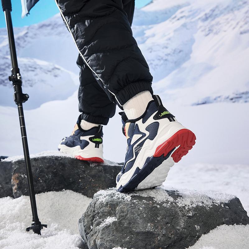 Anta Trendy Fashion Fleece Lined Warm Durable Non-Slip Kids Casual Shoes Kids Sneakers Blue White A312349902-3