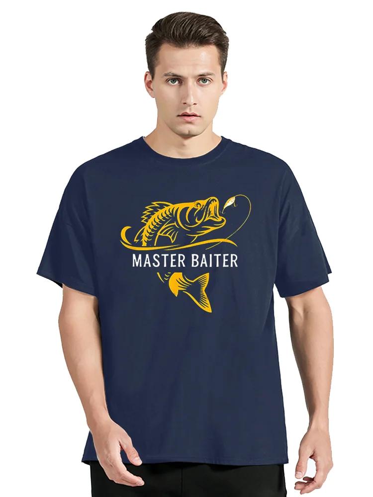 Master Baiter Funny Fishing T-Shirt Funky Street Tops TShirt Men Cotton Classic Graphic T Shirts Leisure Outdoors Men Tee