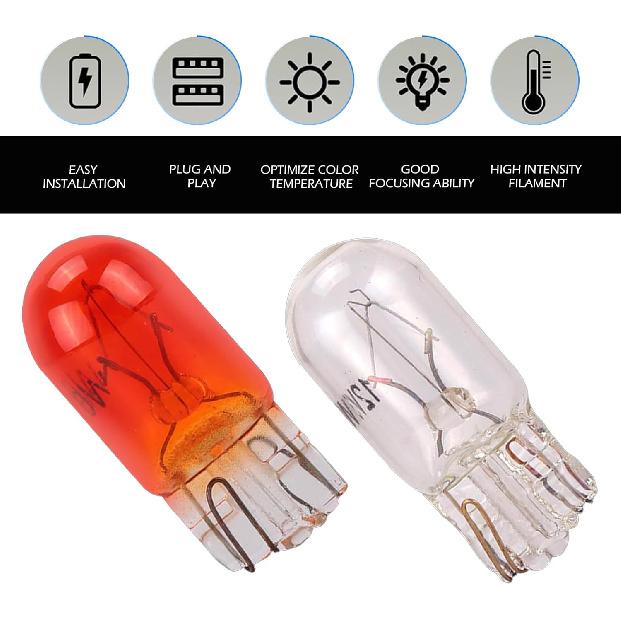 100 PCS 7443 Brake Light Bulb, T10 W21/5W Turn Signal/Tail/Reverse/Lights, 12V Automotive Miniature Bulbs Clear Halogen Light, Replacement for Cars,