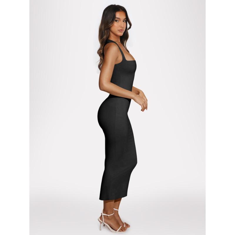 Dámský balíček Hip šaty Ženy Jaro Léto Split Slim Gown Jednobarevné sexy šaty