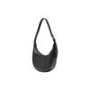 Longchamp Le Roseau Essential 21 Embossed Logo Zipper Closure Leather Half Moon Handheld Shoulder Bag Small Women Handbags Black 10217968001